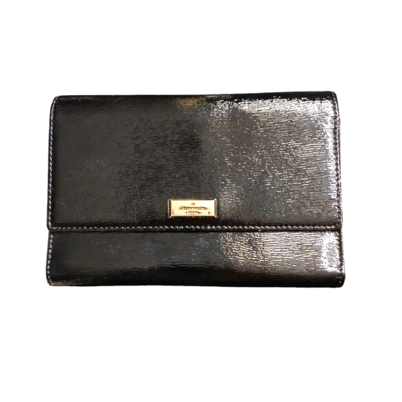 Kate Spade Wallet Black Patent Leather - Picture 1 of 9